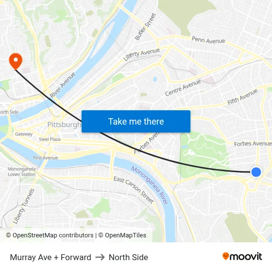 Murray Ave + Forward to North Side map