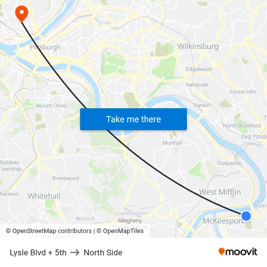 Lysle Blvd + 5th to North Side map