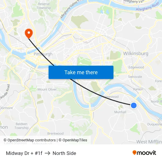 Midway Dr + #1f to North Side map