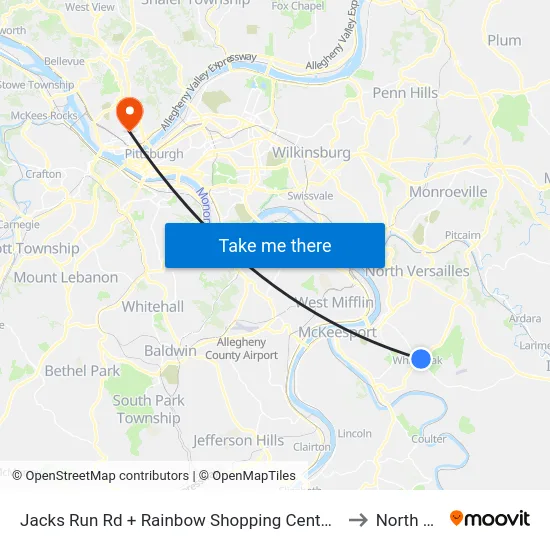 Jacks Run Rd + Rainbow Shopping Center Entrance to North Side map