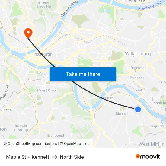 Maple St + Kennett to North Side map