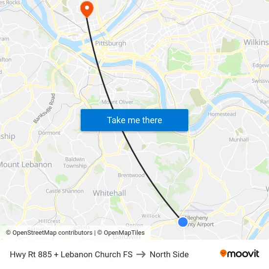 Hwy Rt 885 + Lebanon Church FS to North Side map