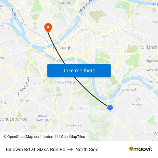 Baldwin Rd at Glass Run Rd to North Side map