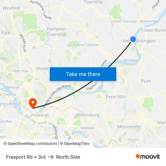 Freeport Rd + 3rd to North Side map
