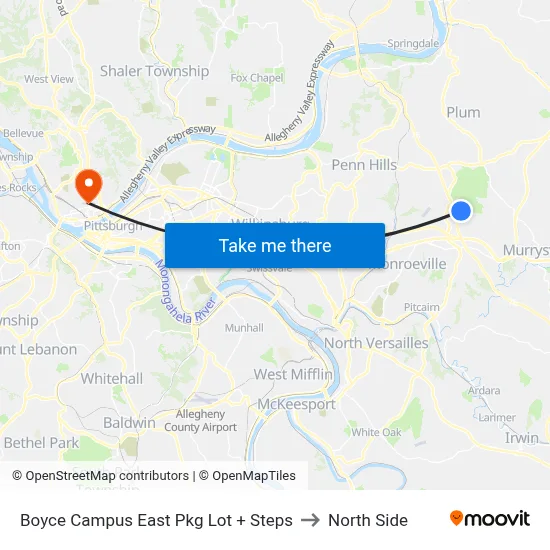 Boyce Campus East Pkg Lot + Steps to North Side map