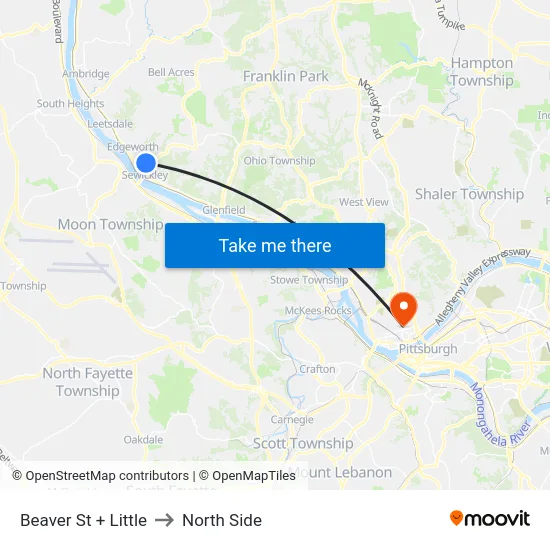 Beaver St + Little to North Side map