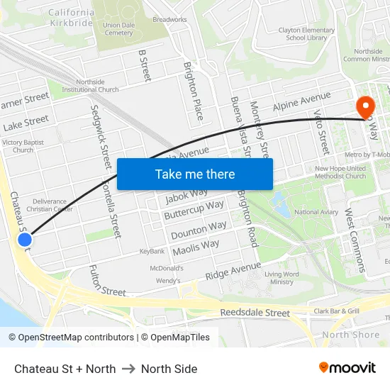 Chateau St + North to North Side map