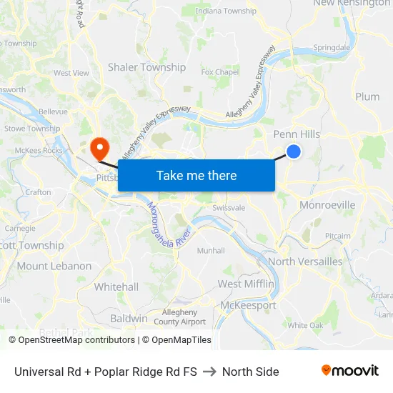 Universal Rd + Poplar Ridge Rd FS to North Side map
