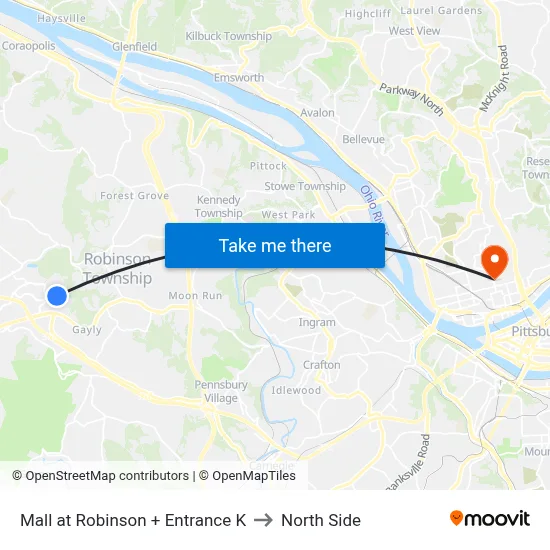 Mall at Robinson + Entrance K to North Side map
