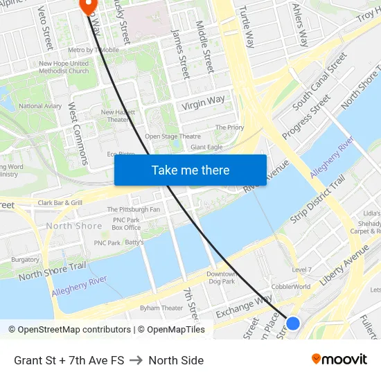 Grant St + 7th Ave FS to North Side map
