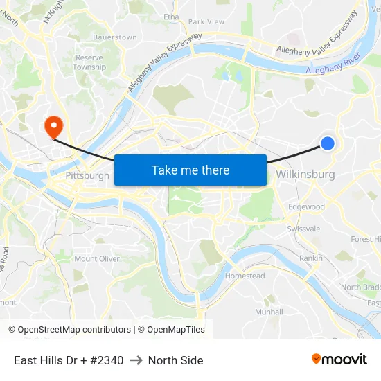 East Hills Dr + #2340 to North Side map