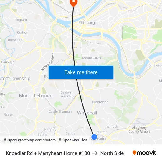 Knoedler Rd + Merryheart Home #100 to North Side map