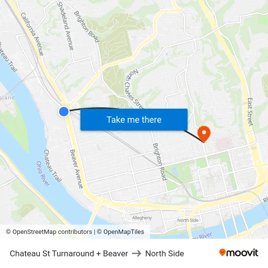 Chateau St Turnaround + Beaver to North Side map