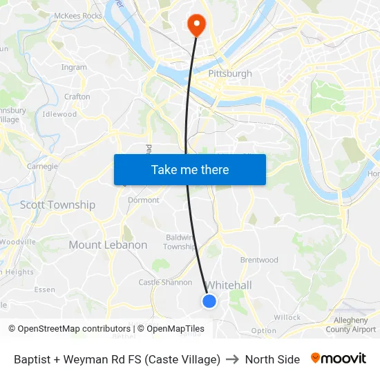 Baptist + Weyman Rd FS (Caste Village) to North Side map