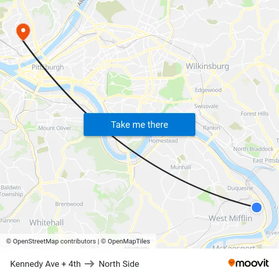 Kennedy Ave + 4th to North Side map