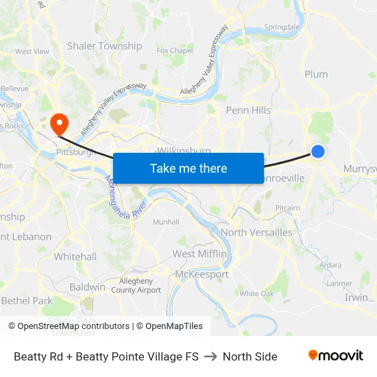 Beatty Rd + Beatty Pointe Village FS to North Side map