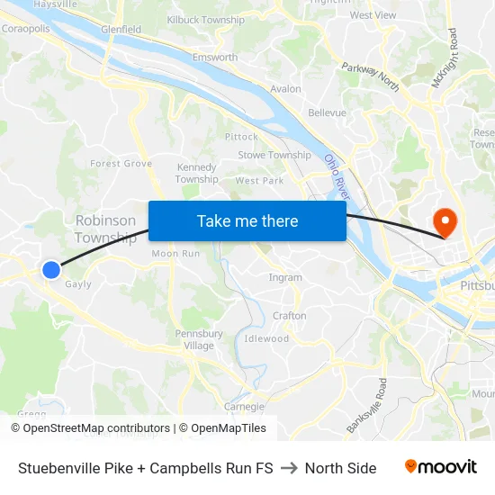 Stuebenville Pike + Campbells Run FS to North Side map