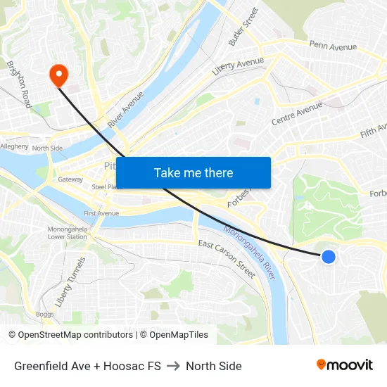 Greenfield Ave + Hoosac FS to North Side map