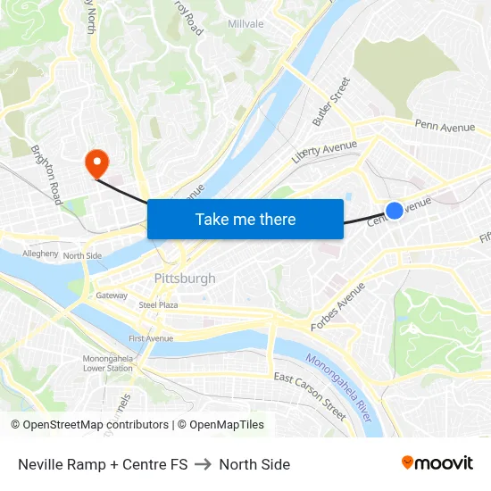 Neville Ramp + Centre FS to North Side map