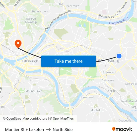 Montier St + Laketon to North Side map