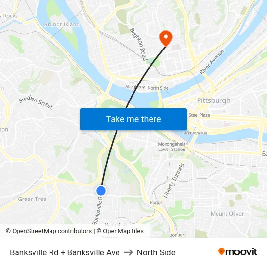 Banksville Rd + Banksville Ave to North Side map