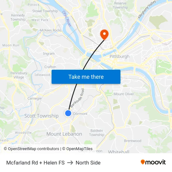 Mcfarland Rd + Helen FS to North Side map