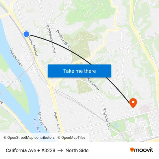 California Ave + #3228 to North Side map