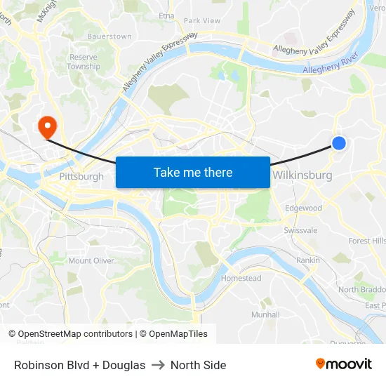 Robinson Blvd + Douglas to North Side map