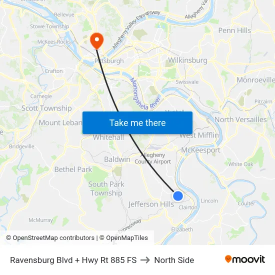 Ravensburg Blvd + Hwy Rt 885 FS to North Side map