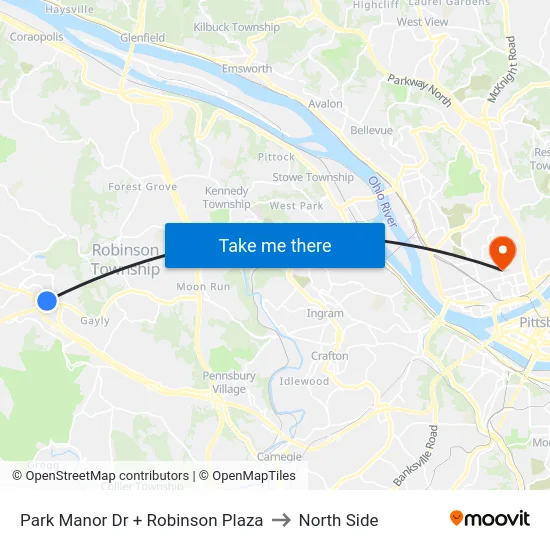 Park Manor Dr + Robinson Plaza to North Side map