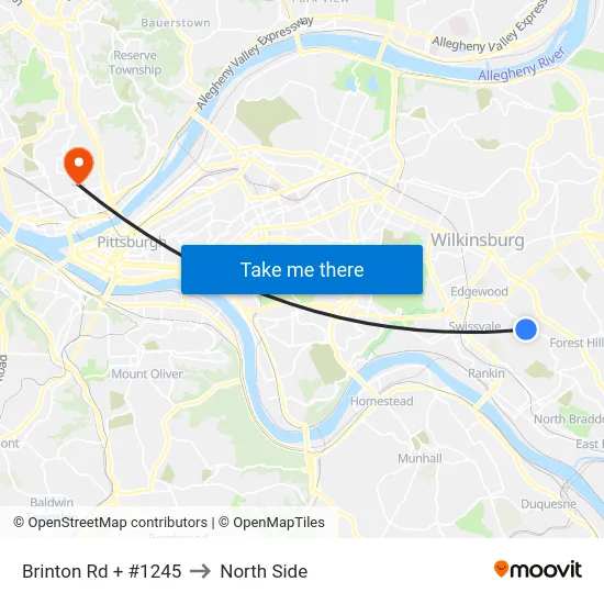 Brinton Rd + #1245 to North Side map