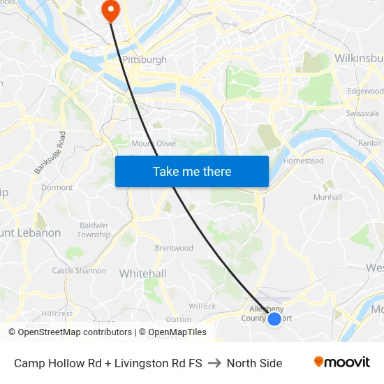 Camp Hollow Rd + Livingston Rd FS to North Side map