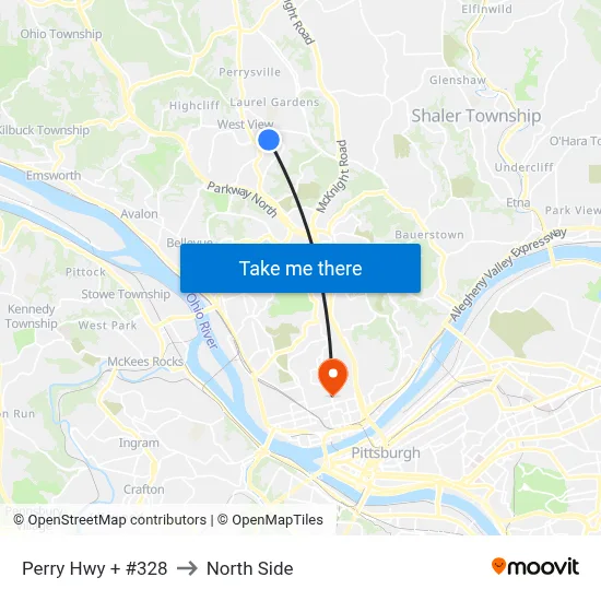 Perry Hwy + #328 to North Side map