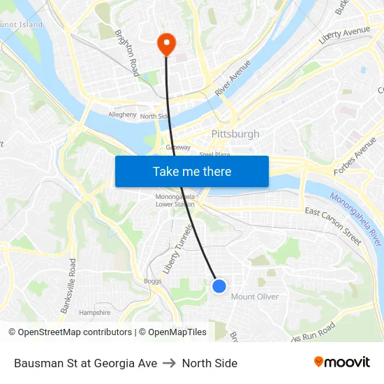 Bausman St at Georgia Ave to North Side map
