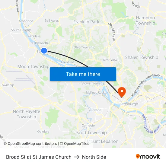 Broad St at St James Church to North Side map
