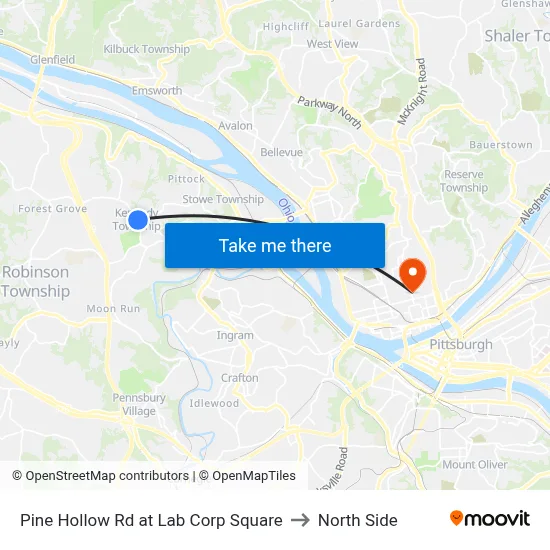 Pine Hollow Rd at Lab Corp Square to North Side map