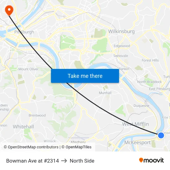 Bowman Ave at #2314 to North Side map