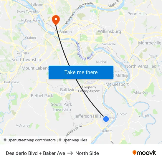 Desiderio Blvd + Baker Ave to North Side map