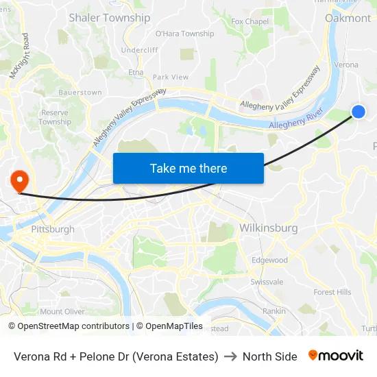 Verona Rd + Pelone Dr (Verona Estates) to North Side map