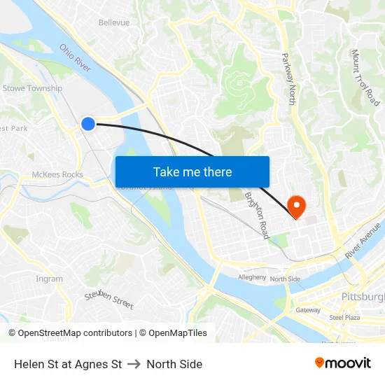 Helen St at Agnes St to North Side map