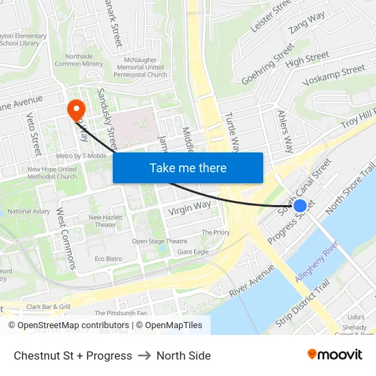 Chestnut St + Progress to North Side map