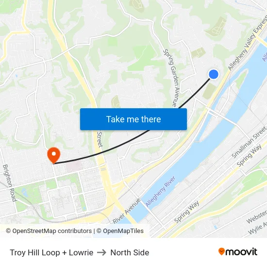 Troy Hill Loop + Lowrie to North Side map