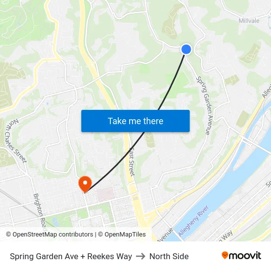 Spring Garden Ave + Reekes Way to North Side map