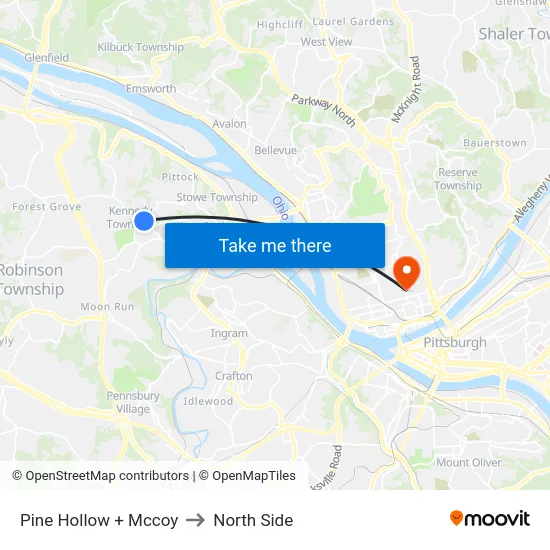 Pine Hollow + Mccoy to North Side map