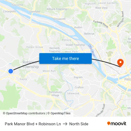 Park Manor Blvd + Robinson Ln to North Side map