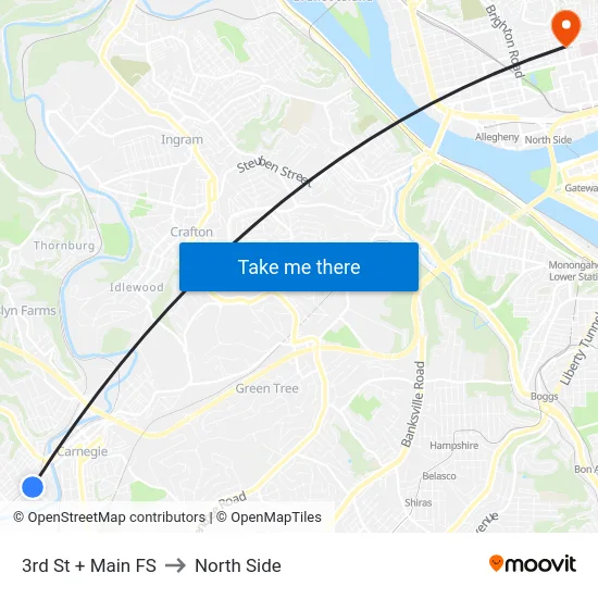 3rd St + Main FS to North Side map