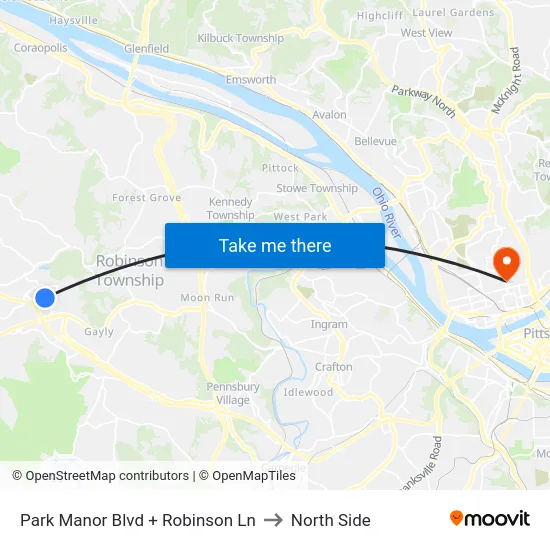Park Manor Blvd + Robinson Ln to North Side map