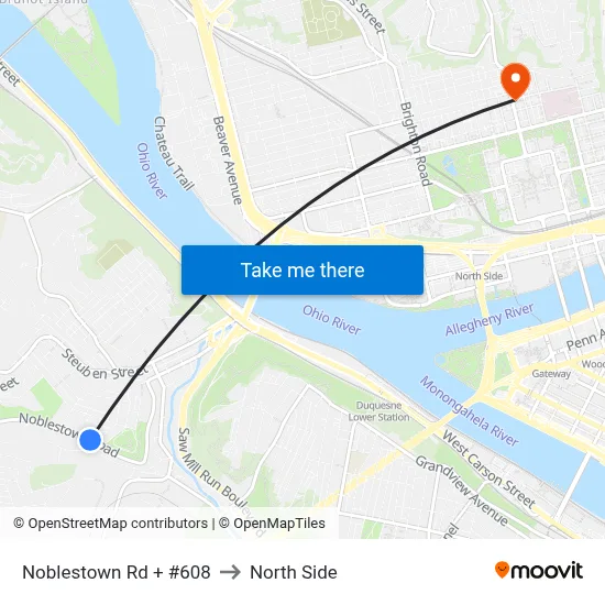 Noblestown Rd + #608 to North Side map