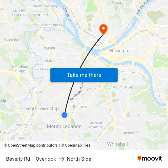 Beverly Rd + Overlook to North Side map
