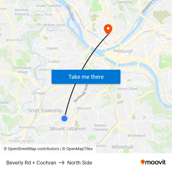 Beverly Rd + Cochran to North Side map